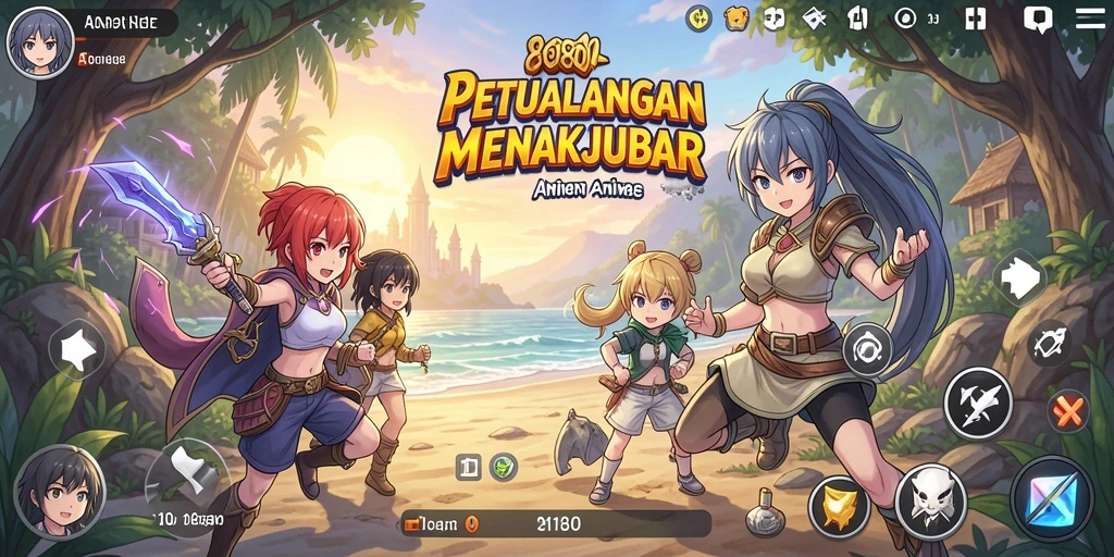Tampilan menarik dari gameplay Anime 8180.
