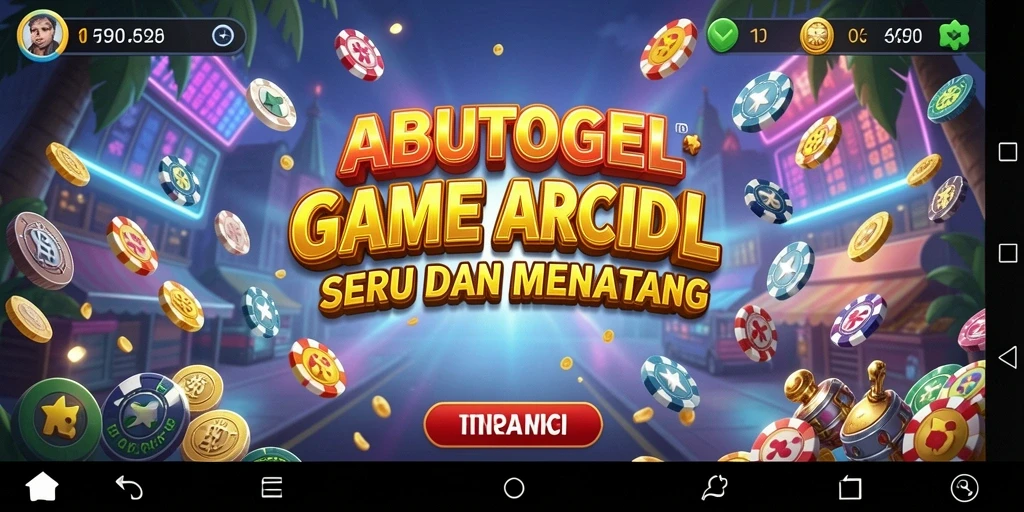 Screenshot utama ABUTOGEL menampilkan gameplay Arcade yang mendebarkan.