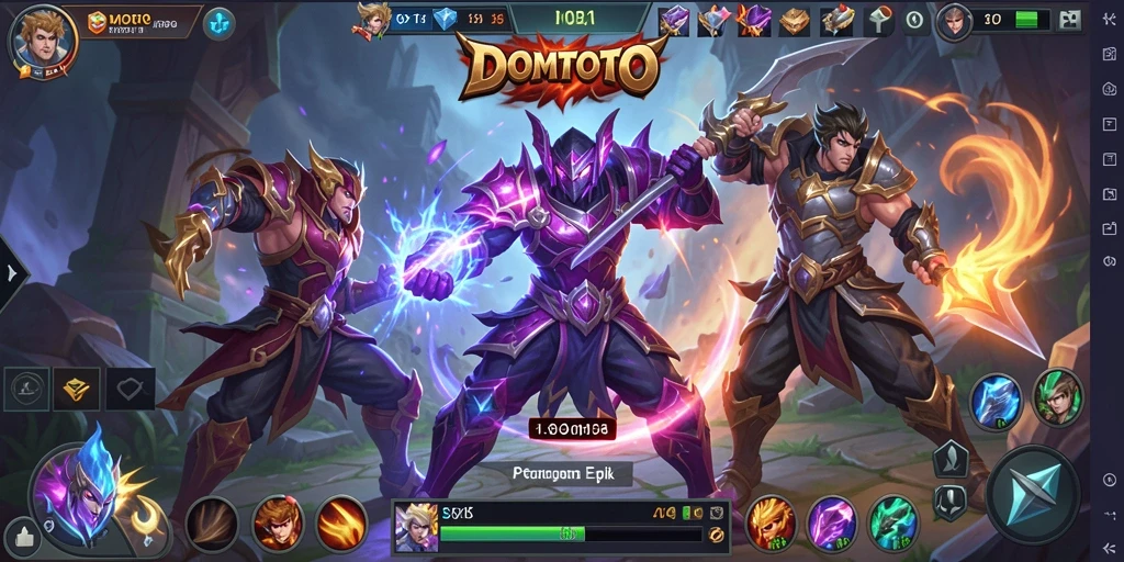 Screenshot menunjukkan aksi seru dalam gameplay MOBA.