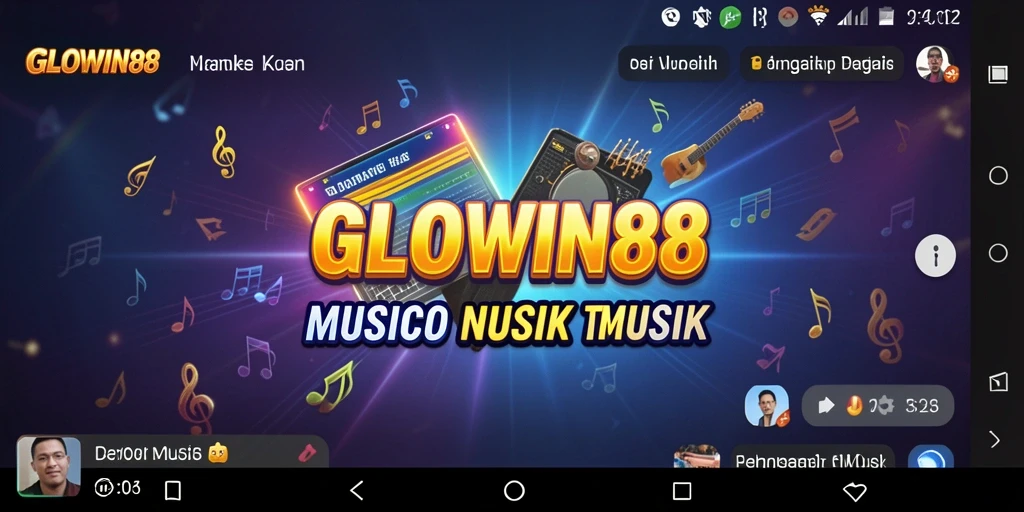 Tampilan menarik dari gameplay GLOWIN88 yang penuh musik.