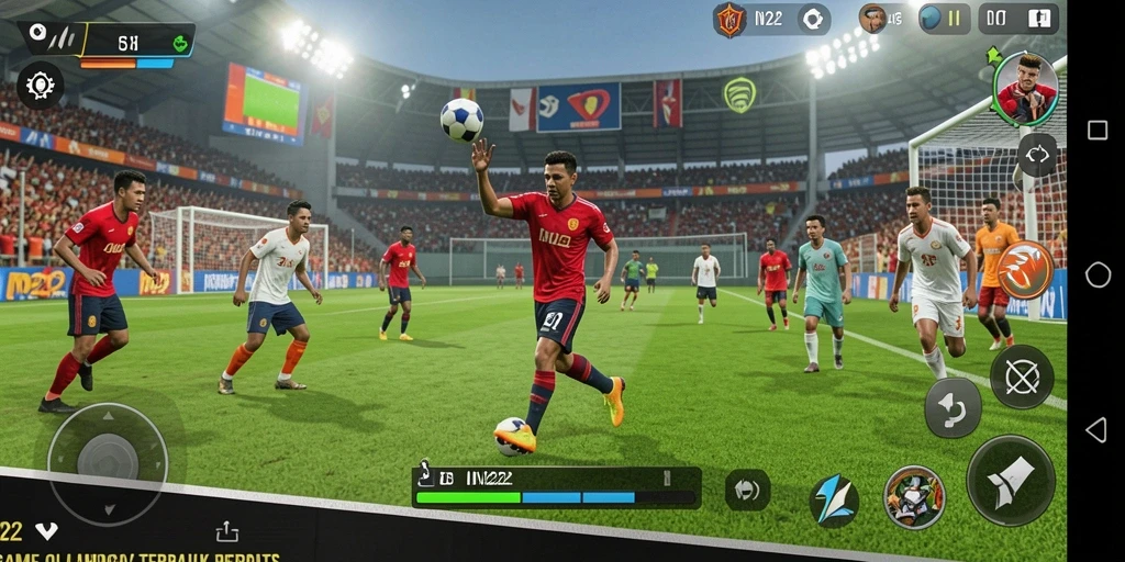 Tampilan gameplay seru dari IN22 dengan aksi olahraga yang menegangkan.