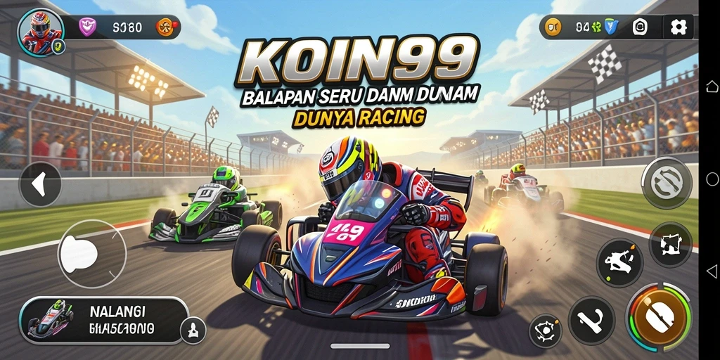 Tampilan gameplay Racing yang menegangkan dalam KOIN99.
