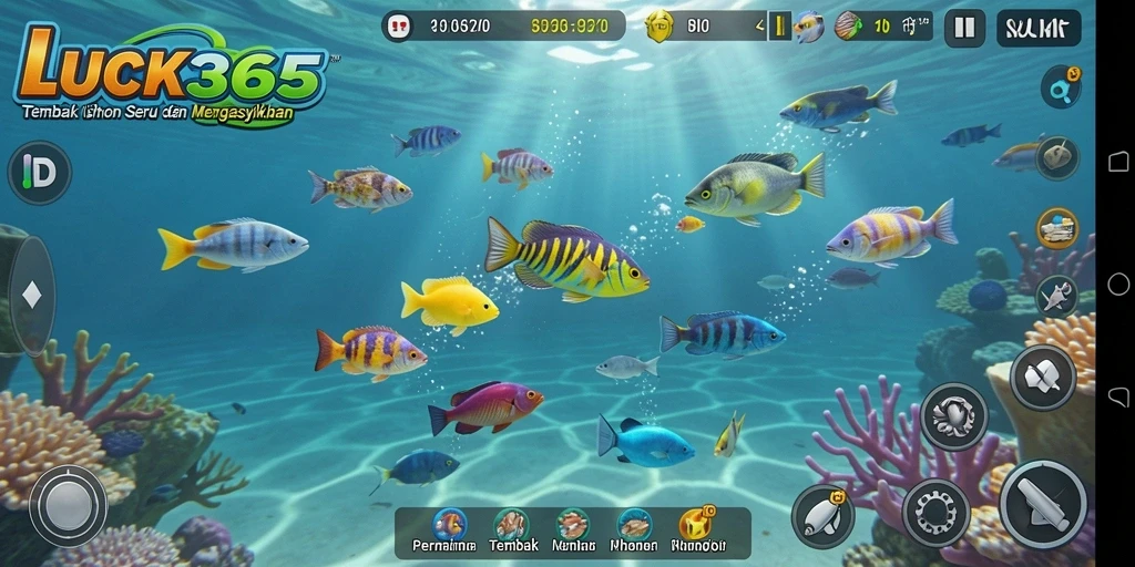Tampilan gameplay seru dari LUCK365 saat berburu ikan.