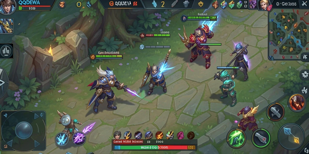 Tampilan menarik dari aksi gameplay MOBA QQDEWA.