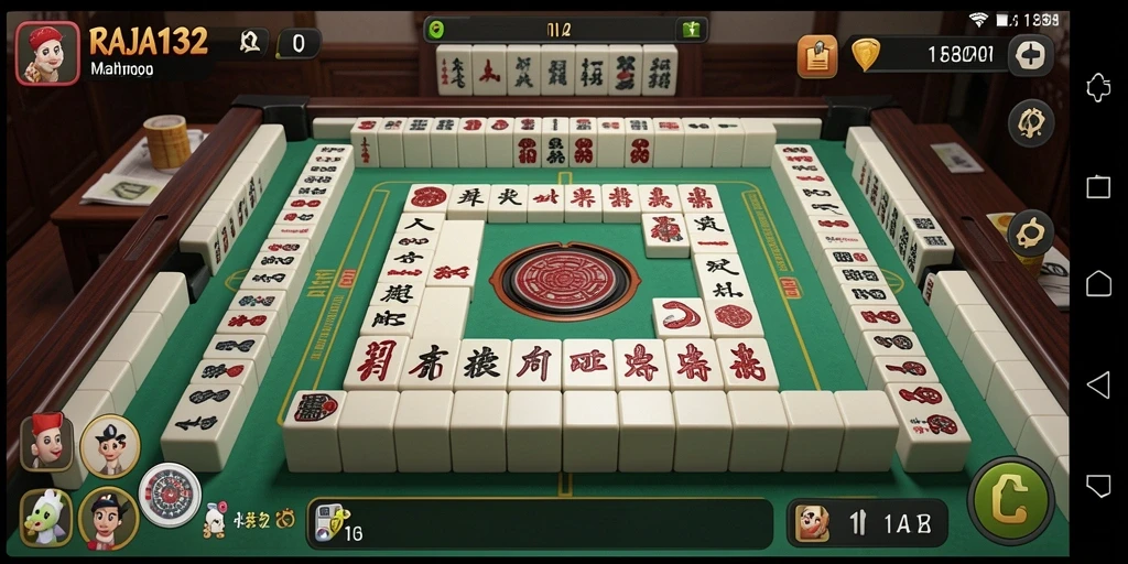 Tangkapan layar gameplay Mahjong dari RAJA132 yang menampilkan keseruan bermain.