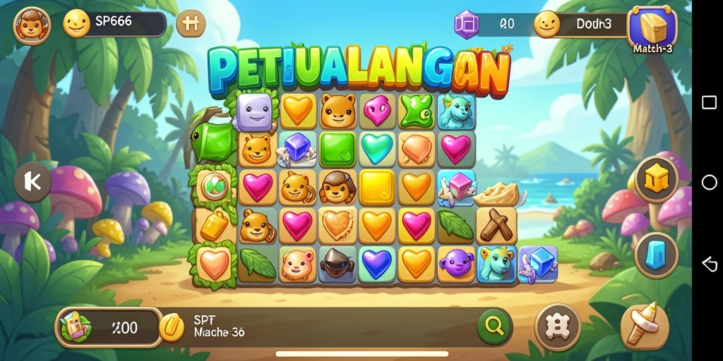 Tampilan gameplay SP666 yang penuh warna dan menyenangkan.